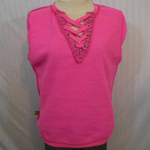 NWT 🆕️ MIKK Athletica Fleece Pullover Laced Yoga Top - Picture 9 of 15